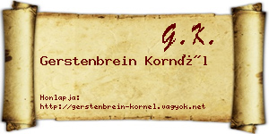 Gerstenbrein Kornél névjegykártya